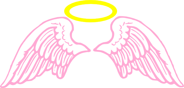 Cute pink angel wings with halo clip art vector clip art