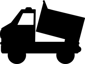 Dump truck clipart image silhouette of a cartoon dump truck