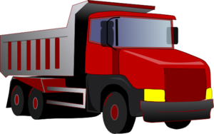 Red dump truck vector clip art