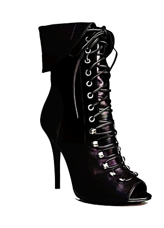 Black laced stiletto high heel boot clip art graphics image