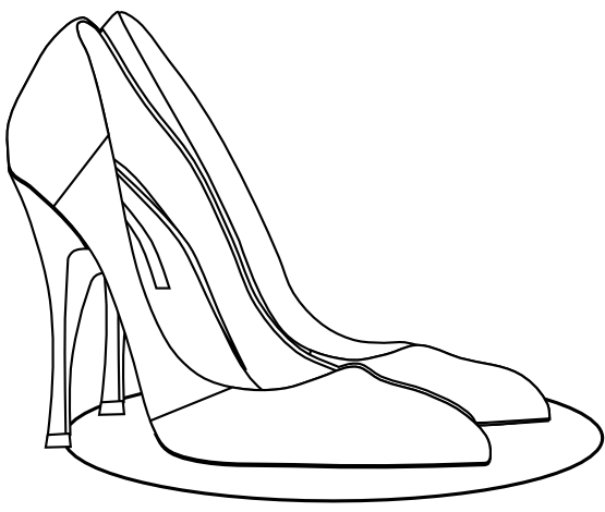 Clip art clothes high heels pumps black white clipart