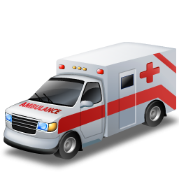 White and red ambulance icon clipart image iconbug
