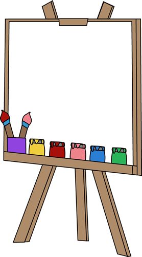 Blank paint easel clip art image an art easel with a blank