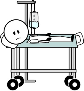 Hospital stay cartoon clipart image sick patient in a hospital