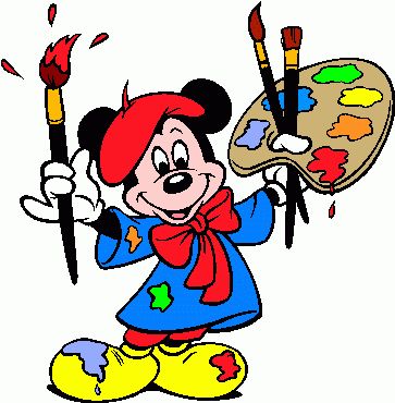 Painting area coloring mickey mouse the artist painter clip art