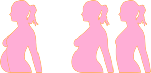 Pregnancy pink orange silhouette pregnant clip art at clker vector