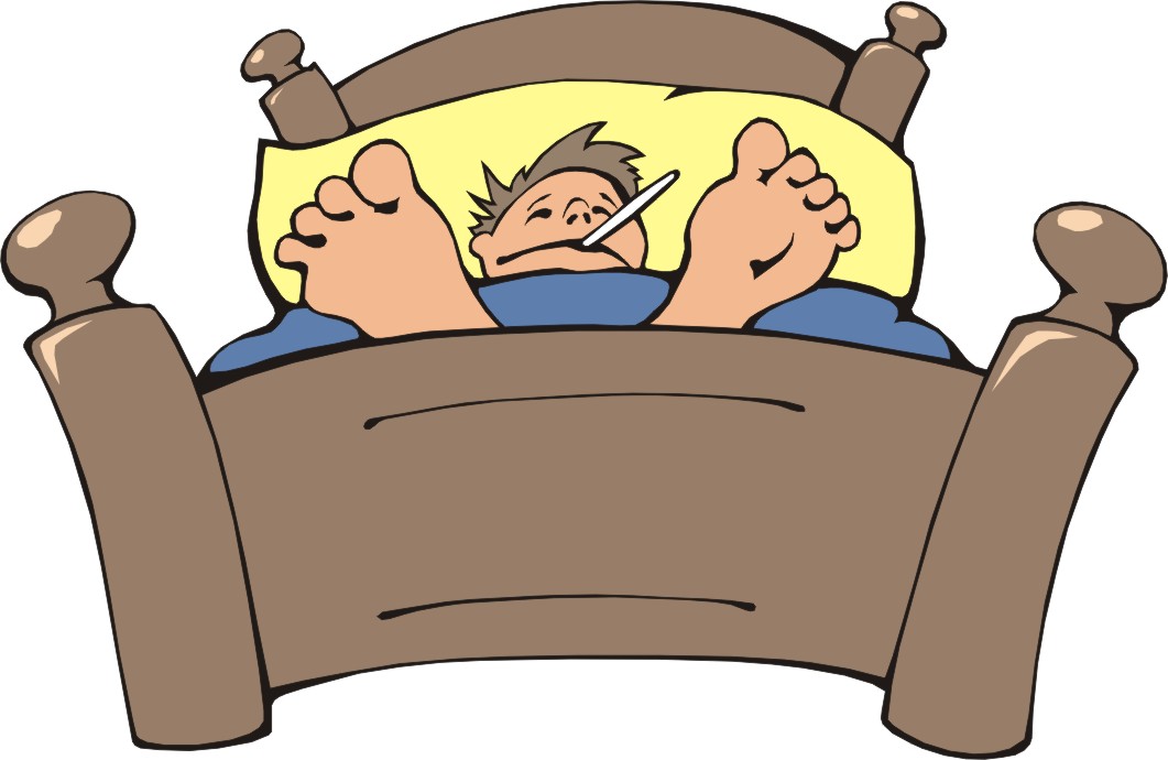 Sick in bed clipart