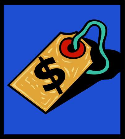 Stock illustration closeup of a price tag with the dollar symbol clipart