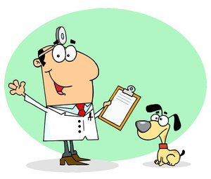 Veterinarian clipart image vet with sick dog