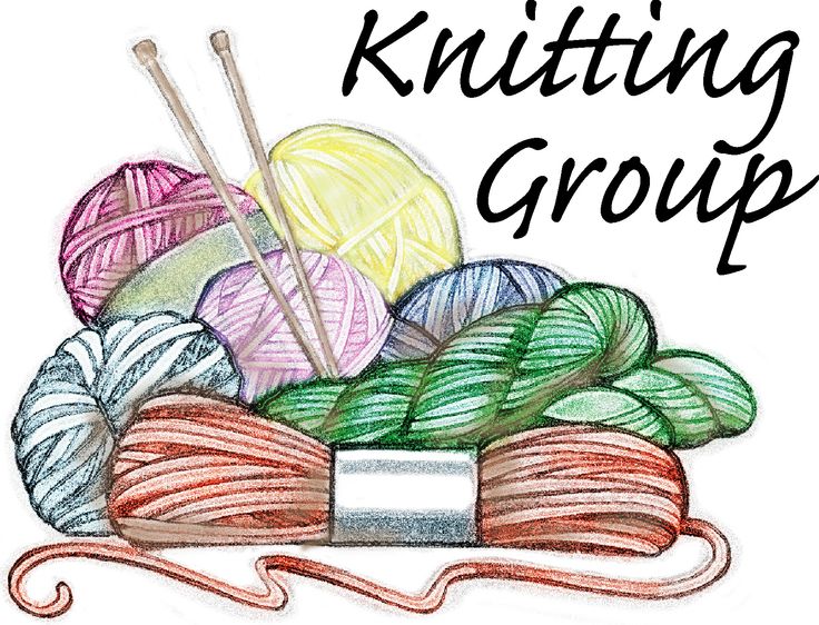 Clip art women knitting or crocheting the knitting circle