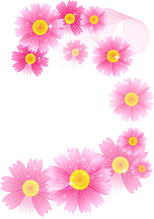Pink flowers full transparent clipart 0