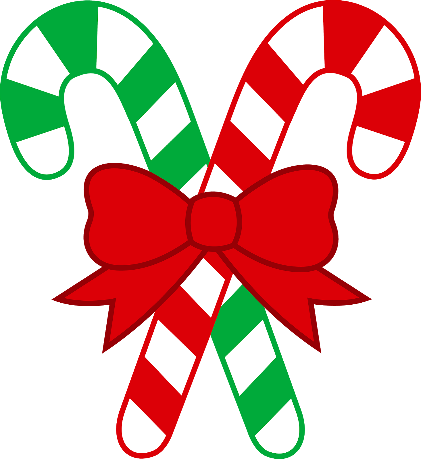 Red and green christmas transparent candy cane clipart