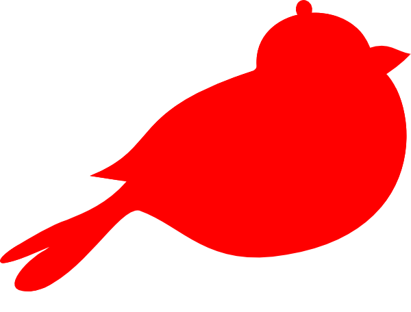 Red bird silhouette clipart