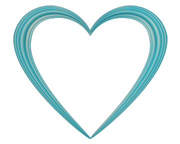 Sky blue love heart embossed border transparent background clipart