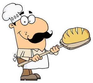 Baker clipart image a baker with a loaf of bread