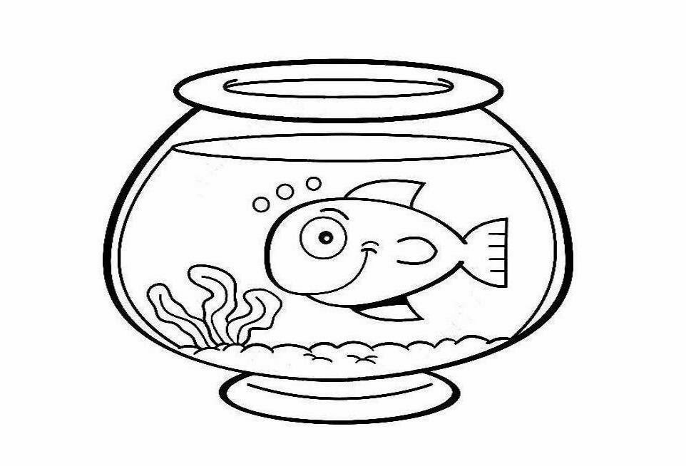 Fish bowl coloring pages preschool fish bowl printable fish bowl clipart