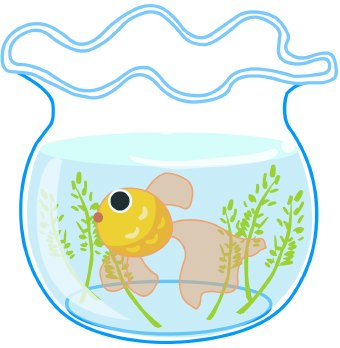 Fish bowl goldfish clip art