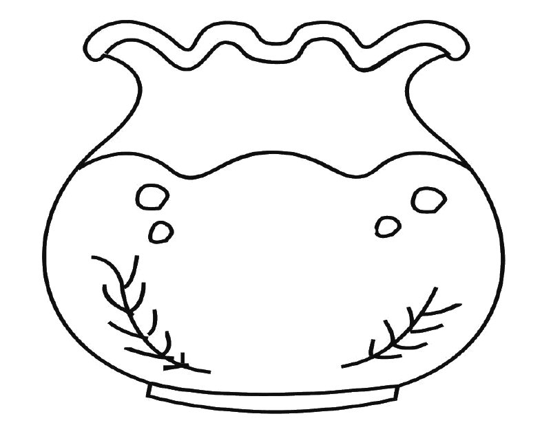 Template of fish bowl clipart 2