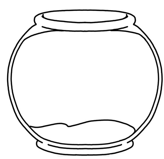 Template of fish bowl clipart
