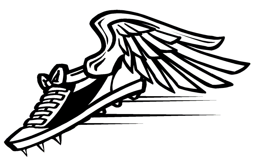 Track clip art track shoe with wings free