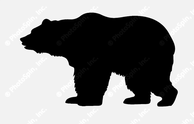 Grizzly bear silhouette clipart