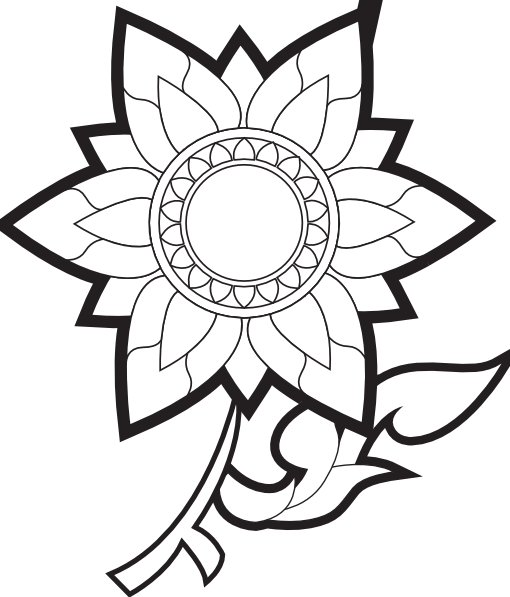 Flower black and white free black and white clipart