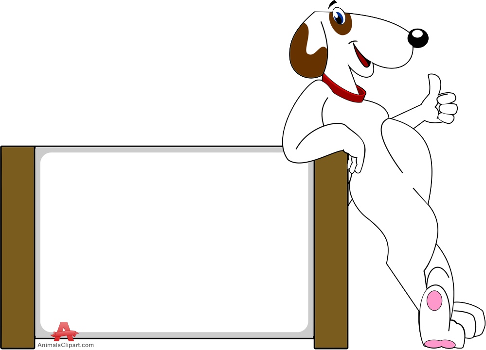 Dog with blank sign clipart free clipart design download