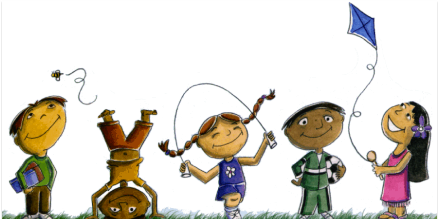 Cropped clip art kids playing first st john lutheran day school