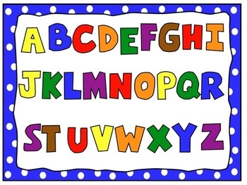 Alphabet clip art rainbow colors letters numbers and symbols