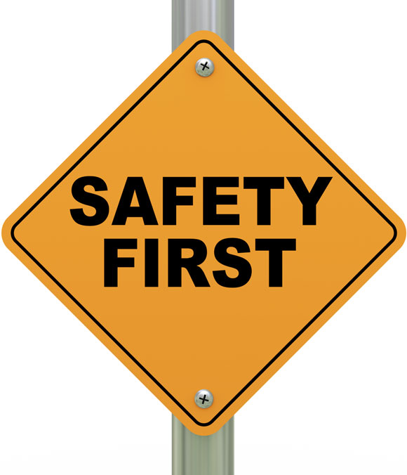 Cartoon safety signs clipart