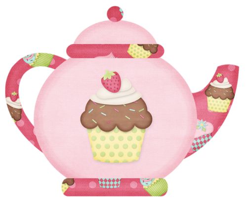 Cute have tea whith me pink teapot cute clipart
