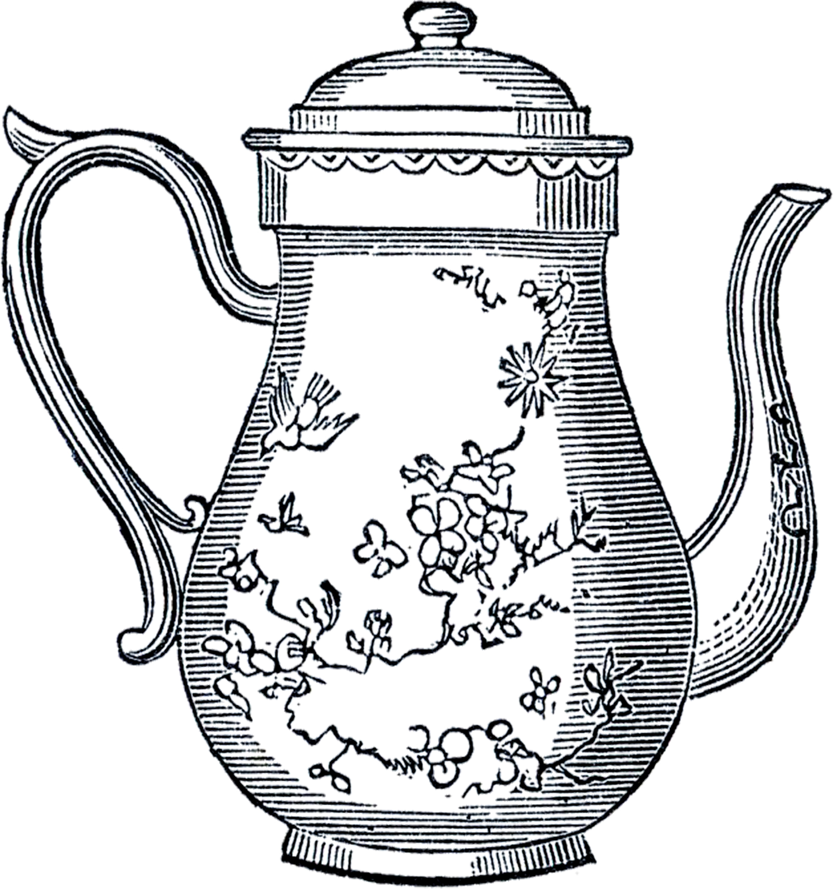 Free vintage teapot clip art the graphics fairy