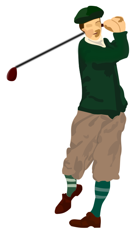 Golfer free to use  clipart