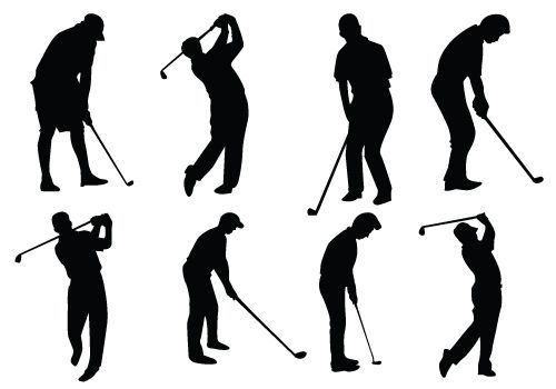 Golfer silhouette vector awesome golfer vector downloadsilhouette clipart