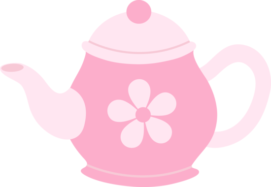 Pink teapot with flower free clip art