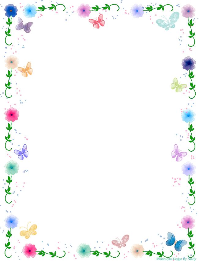 Flower border free butterfly borders clip art floral butterfly border
