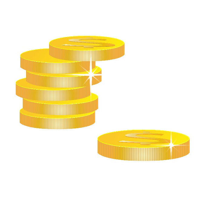 Golden coins clipart free vector freevectors