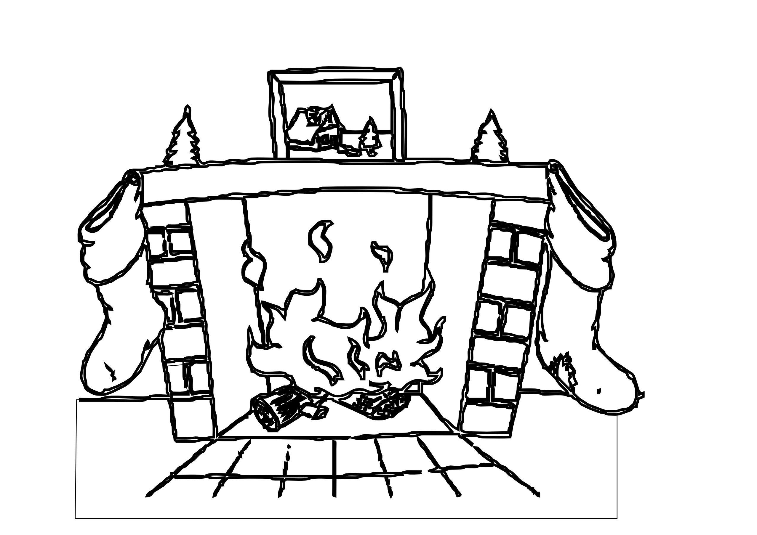 Fireplace clipart black and white free clipart 2