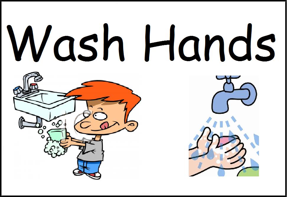 Hand washing hand wash poster for children clipart