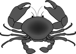 Seafood clipart image crabby crab in greyscale