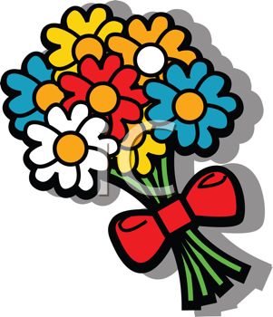 Flower bouquet clipart black and white free 5