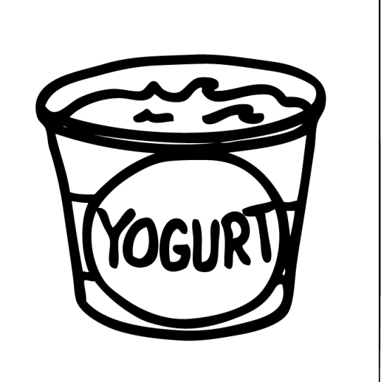 Free coloring pages of dairy yogurt clipart