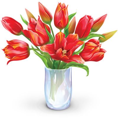 Vase of flowers clip art flower bouquet clipart dozen tulips