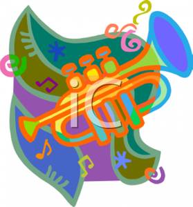 A colorful trumpet clipart
