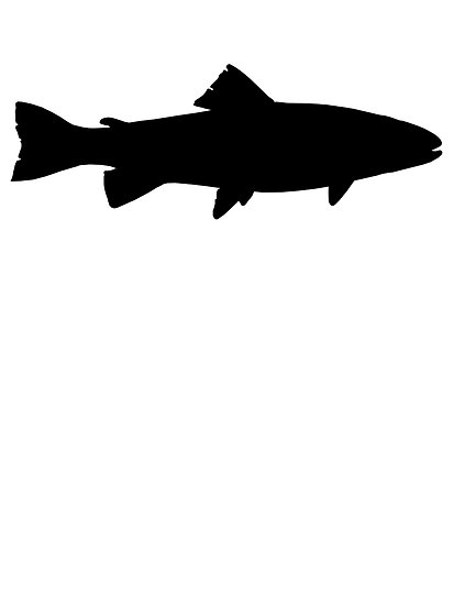 Black trout silhouette by kwg0 redbubble clipart