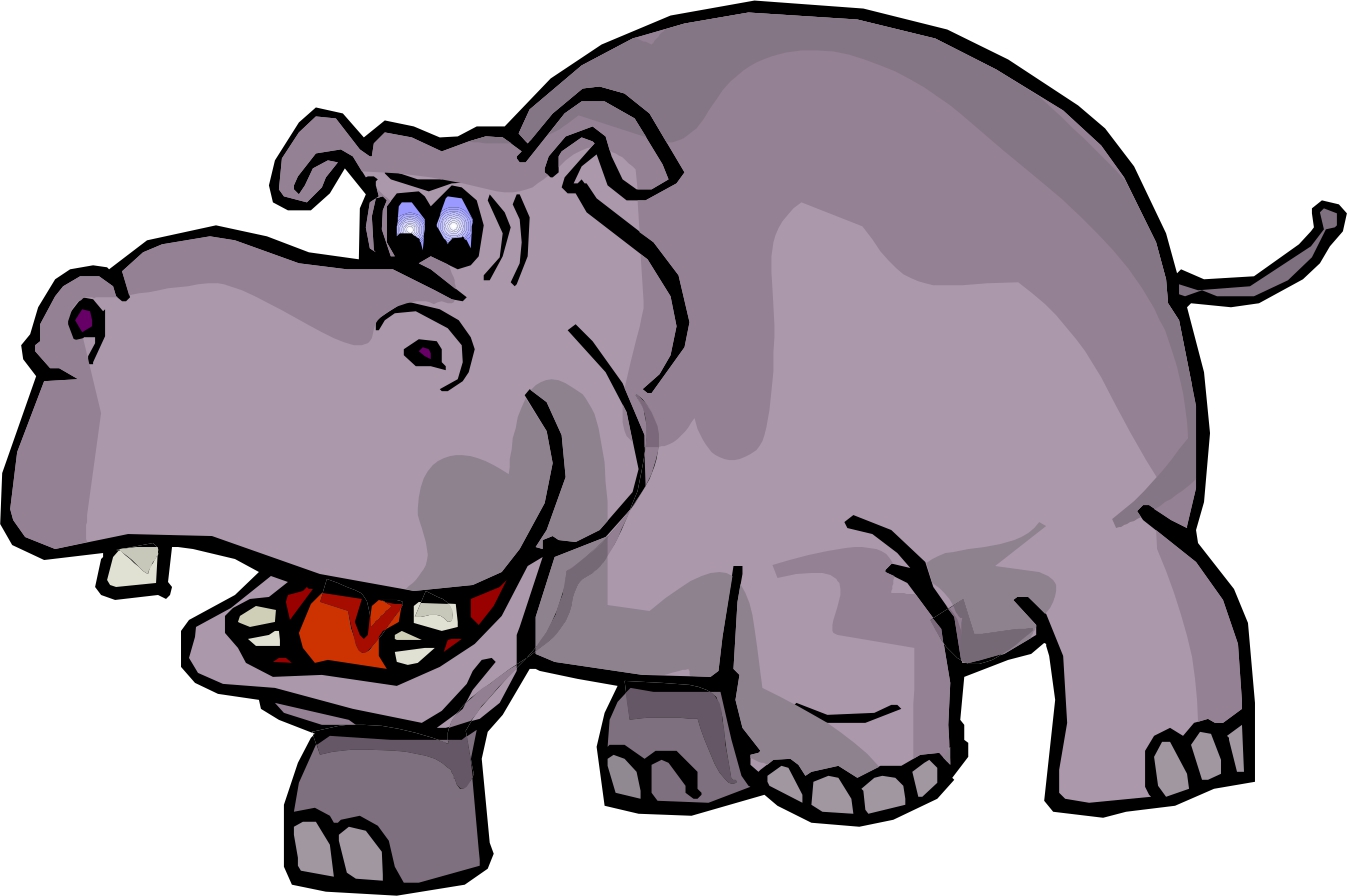 Hippo clip art black and white free clipart images 5