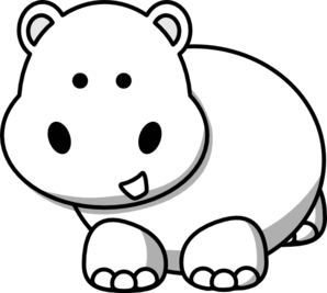 Hippo clip art black and white free clipart images 6