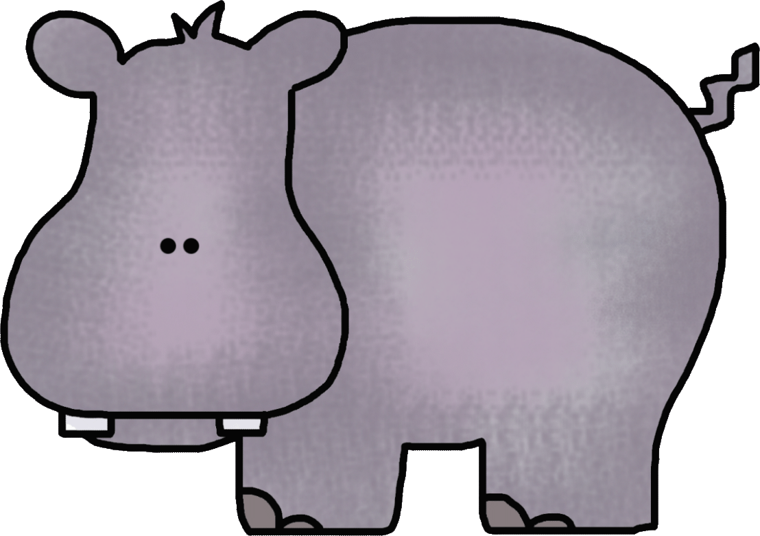 Hippo clip art black and white free clipart images 7