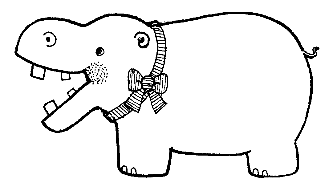 Hippo clipart black and white clipart
