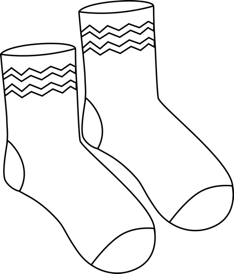 Black and white pair of funky socks clip art black and white